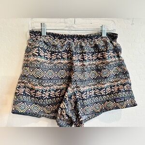Patagonia Women's Geometric Patterned Shorts - Black and Cream